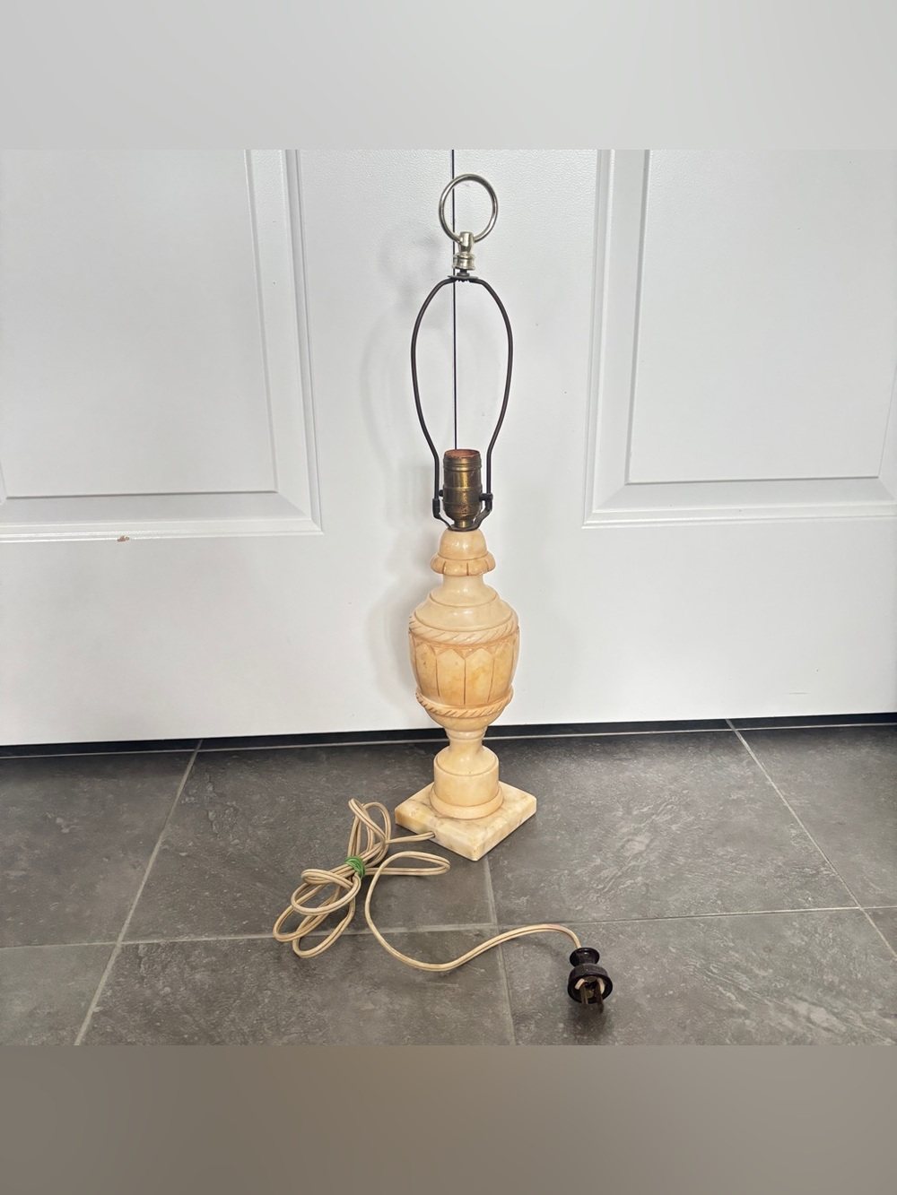 Vintage Italian Alabaster Marble Table Lamp *NO LAMPSHADE* - Picture 9 of 16